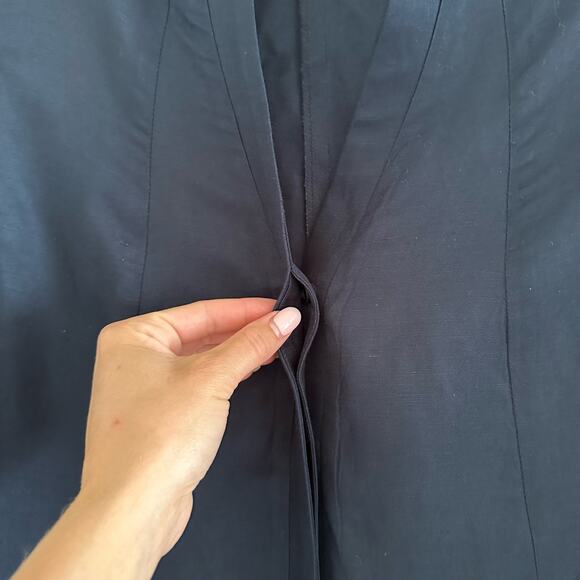 Cocoon By Elizabeth Geisler Sleeveless V-Neck Button Front Blouse Blue M - Picture 6 of 8